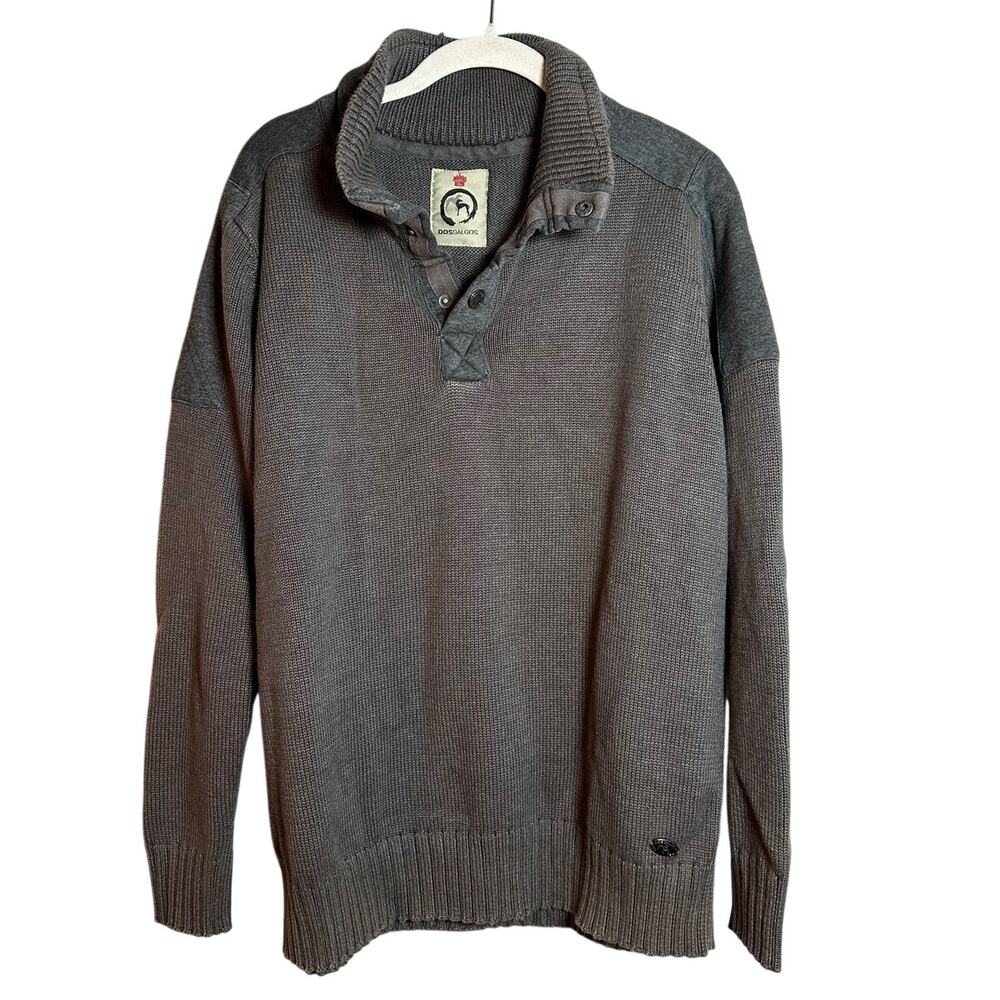 Dosgalgos Gray Knit Long Sleeve Sweater Men's Large